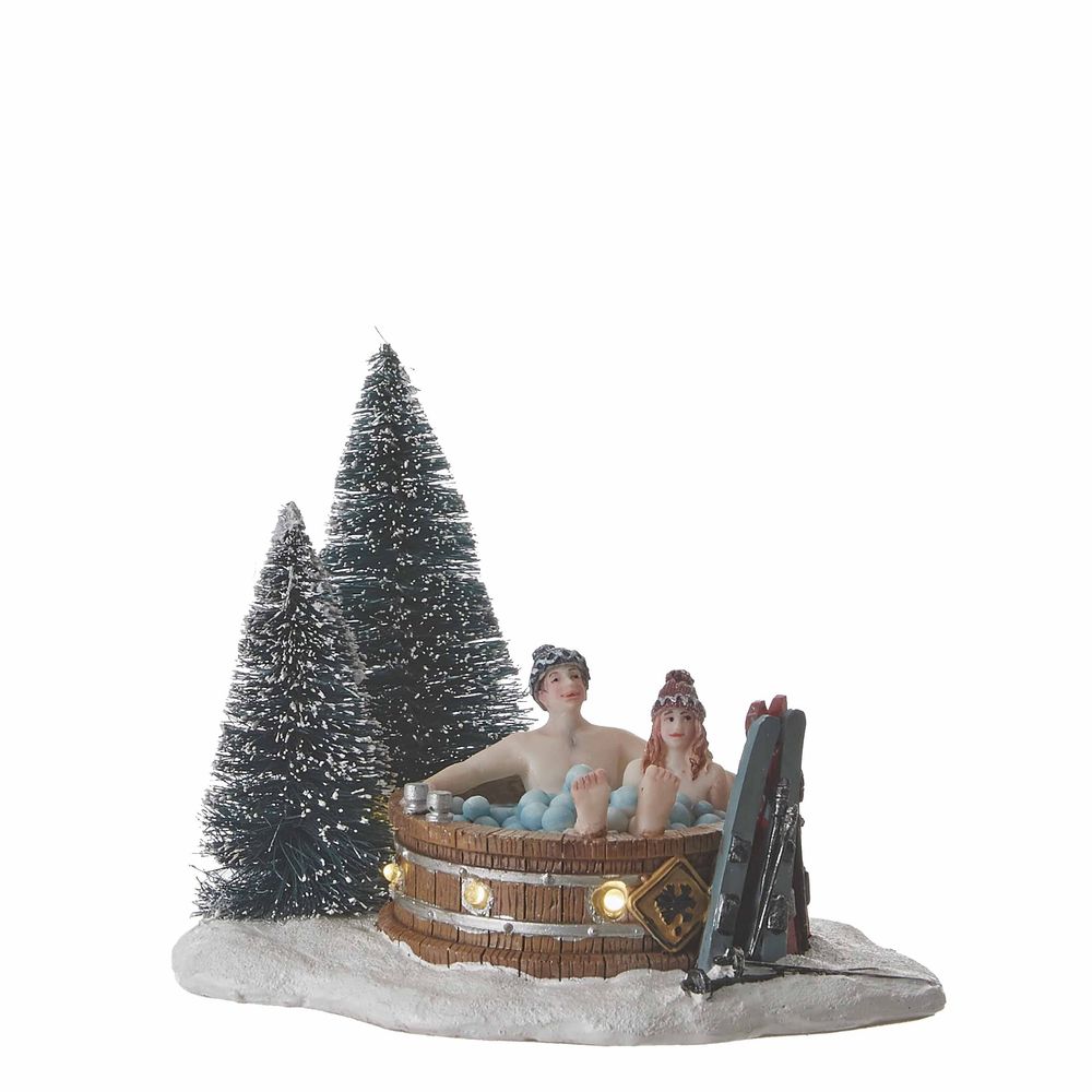 Luville village de noël miniature jacuzzi dans les bois - l13 x h11 cm