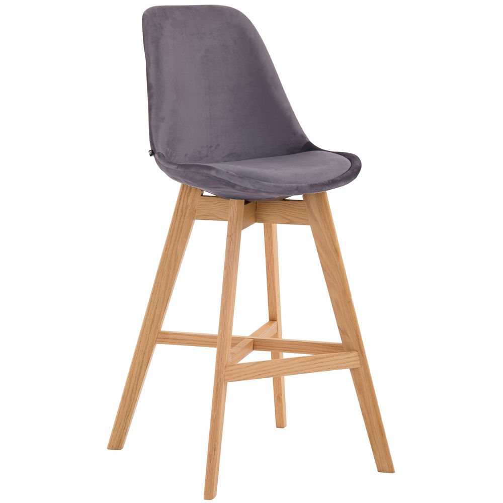 Tabouret de bar cannes velours naturel