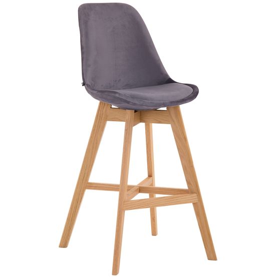 Tabouret de bar cannes velours naturel