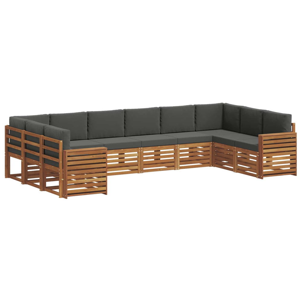 Ensembles de canapés avec coussin 10 pcs naturel et anthracite