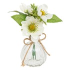 Composition vase et fleurs artificielles h17cm