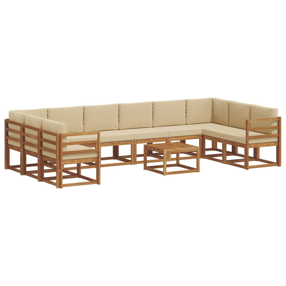 Ensemble de canapés d'extérieur 11 pcs naturel et beige