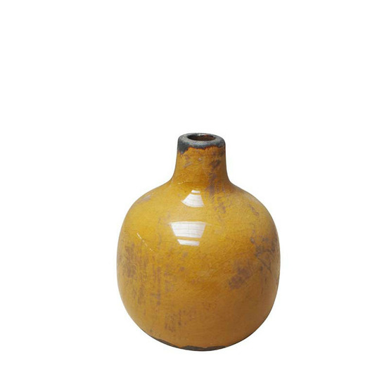 Vase en céramique moutarde 9x10cm
