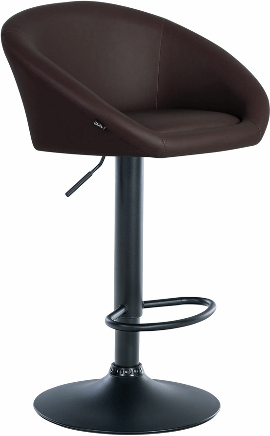 Tabouret de bar davie simili cuir noir