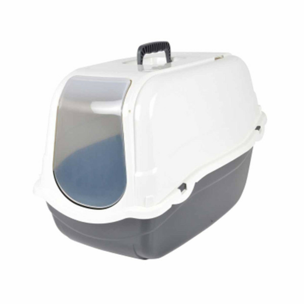 Litière pour chat toilette 57cm ivoire & anthracite