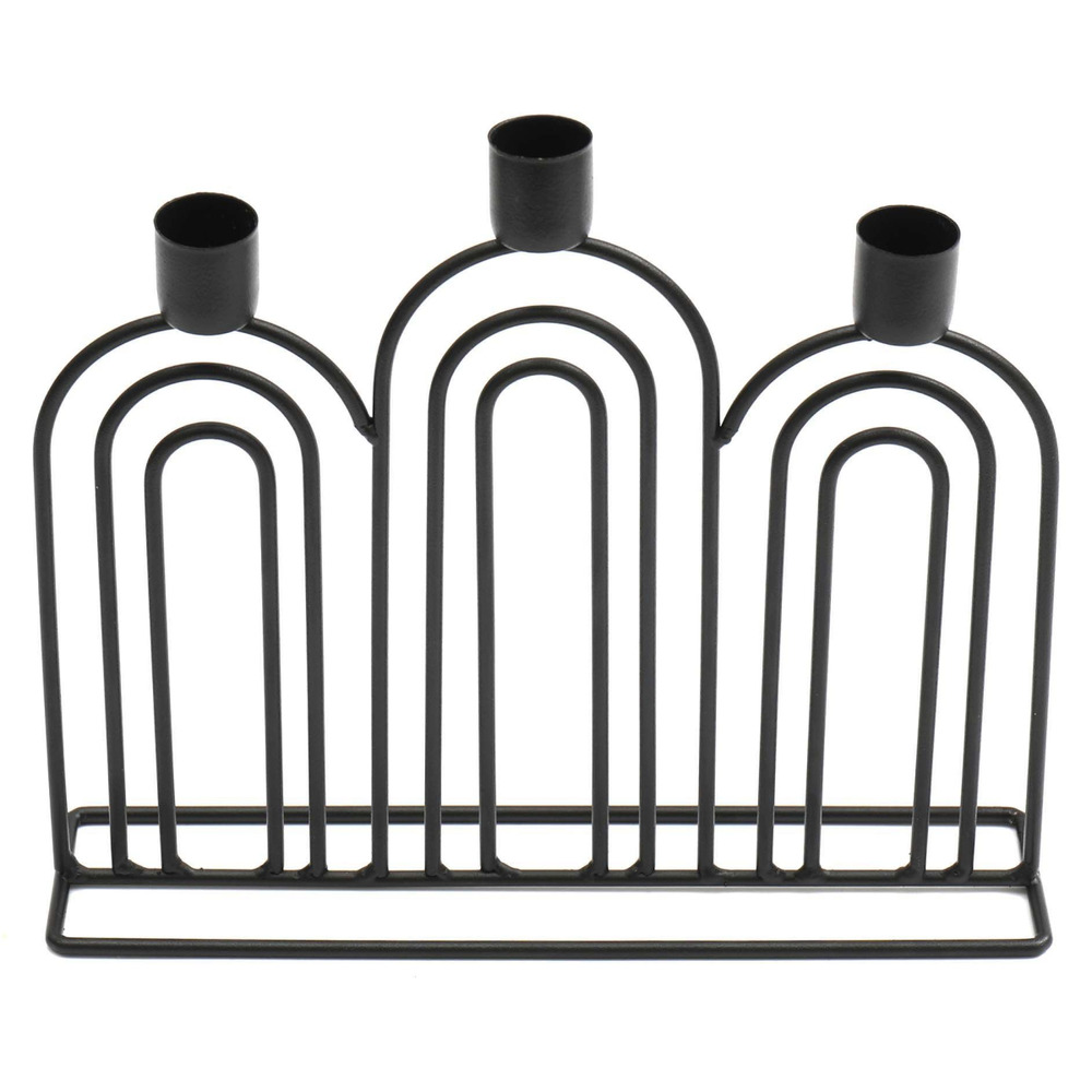 Bougeoir 3 bougies en fer abstract