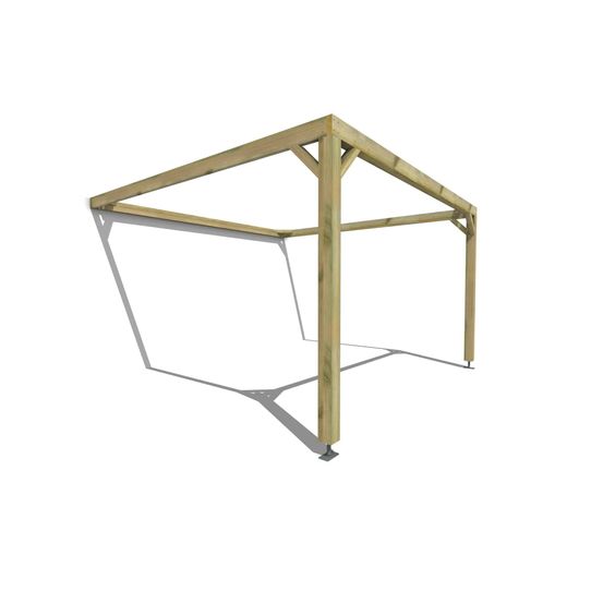 Pergola bois • 4m x 4m • adossée • cadre simple • livraison comprise