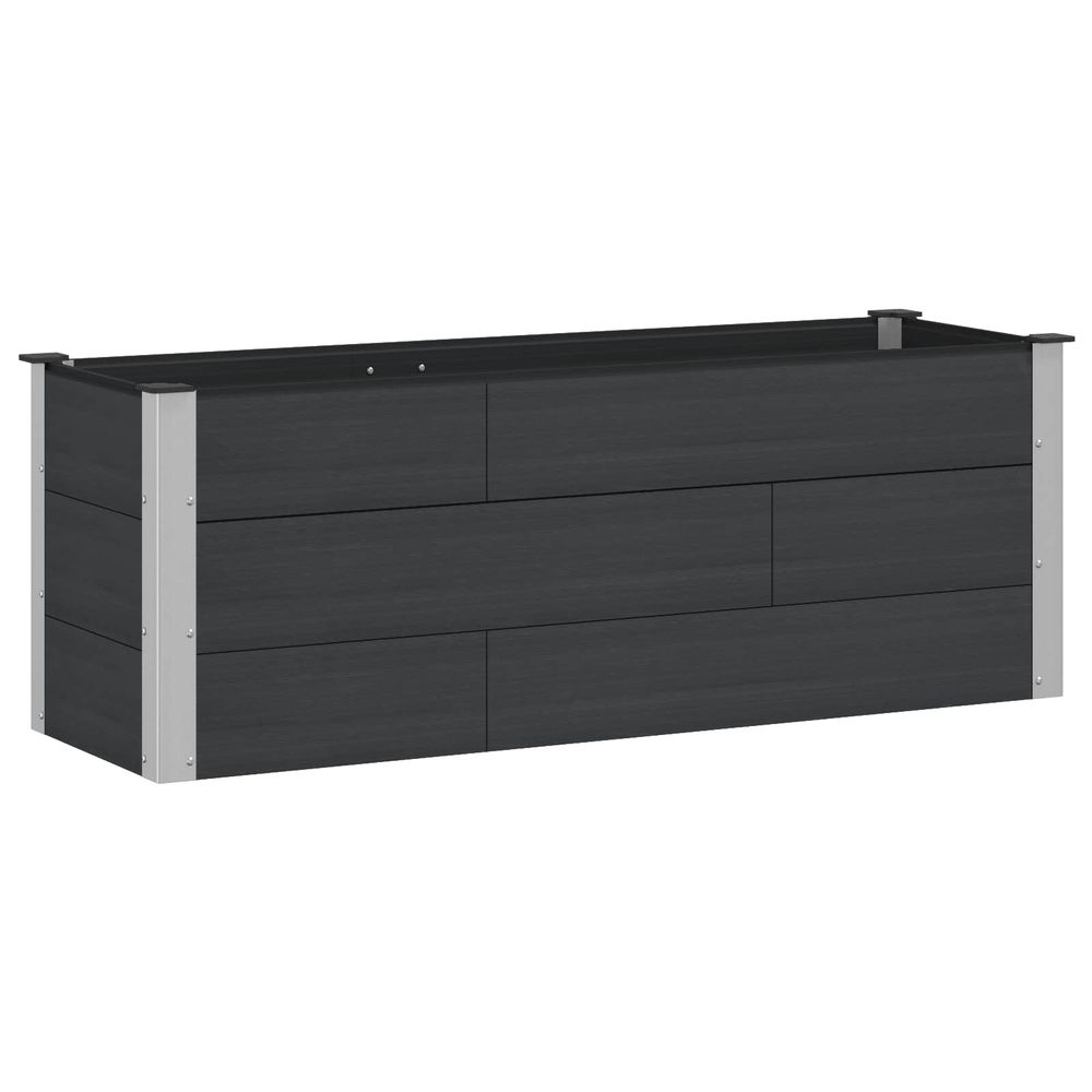 Jardinière surélevée noir 150 x 50 x 54 cm wpc et aluminium