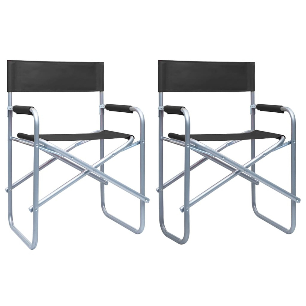 Chaises de metteur en scène lot de 2 acier noir