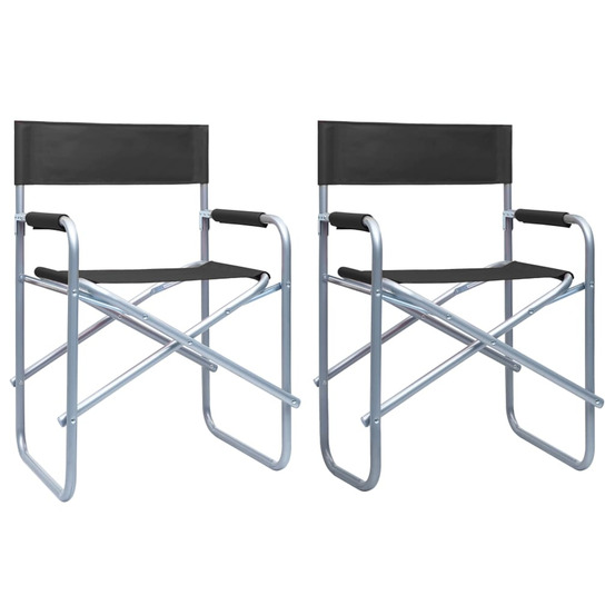Chaises de metteur en scène lot de 2 acier noir