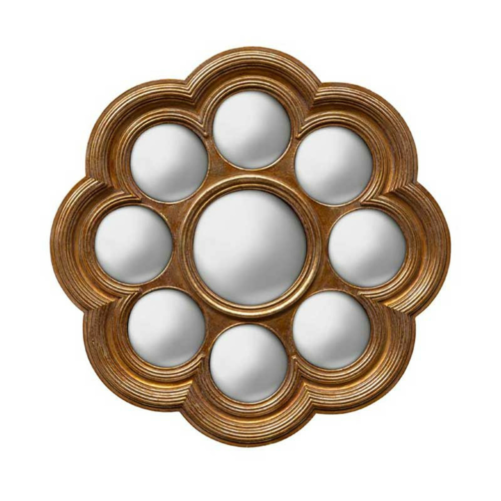Miroir convexe doré 8 mini miroirs 35cm