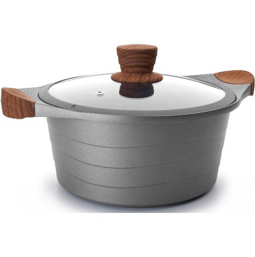 Faitout fonte d'aluminium 28cm + couvercle - 27328