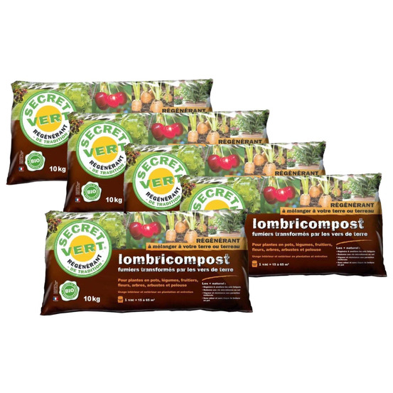 Terreau lombricompost régénérant lot de 5