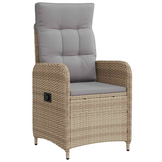 Chaise de jardin inclinable beige et gris clair