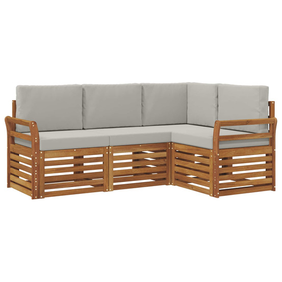 Ensembles de canapés avec coussin 4 pcs gris naturel et clair