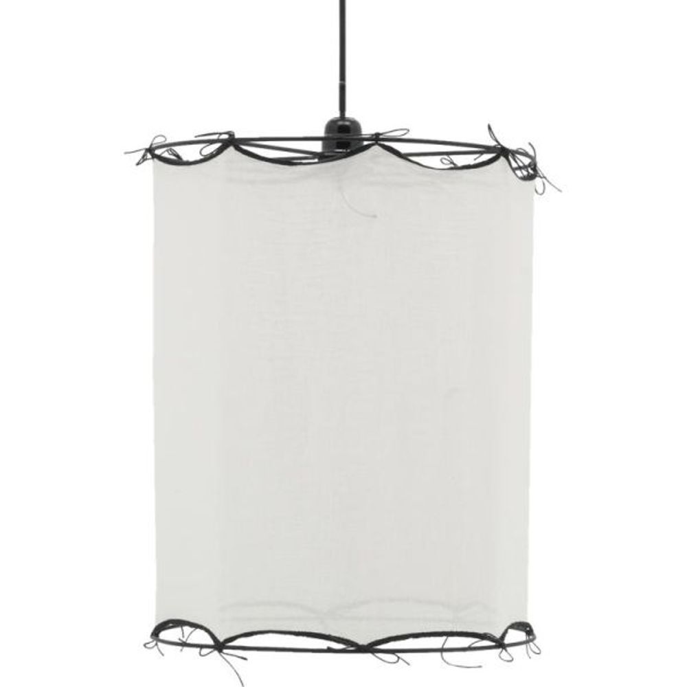 Abat-jour pour suspension en coton riad moyen blanc