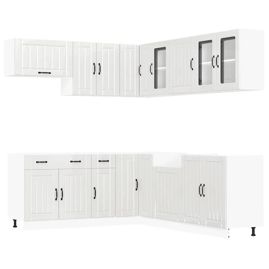 Ensemble d'armoires de cuisine 11 pcs lucca bois d'ingénierie