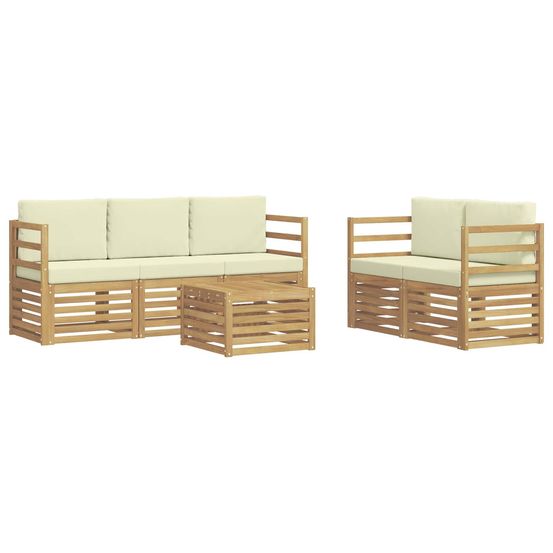 Ensemble de canapés d'extérieur 6 pc blanc et crème polyester