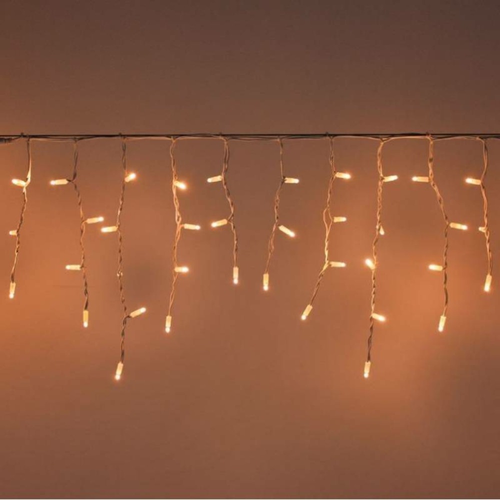Guirlande stalactite 3m h50cm 114 led blanc chaud câble blanc raccordable professionnel 230v ip67 extérieur lotti