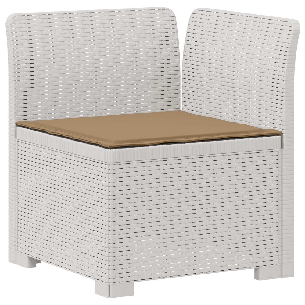 Canapé de jardin 1 place avec coussin look rotin pp blanc