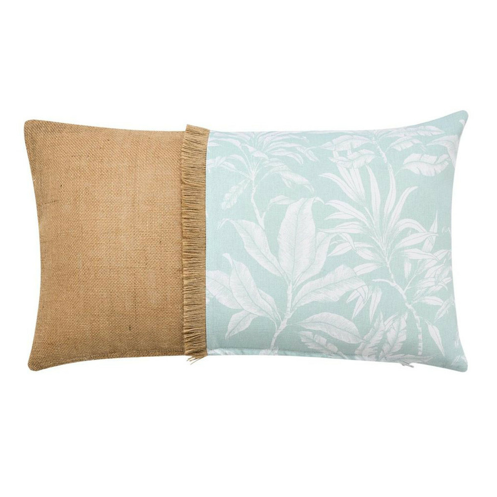 Coussin déco imprimé avec jute 