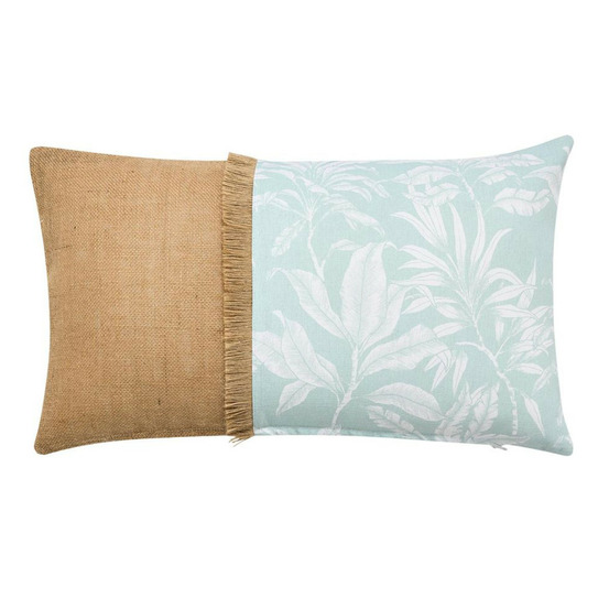 Coussin déco imprimé avec jute