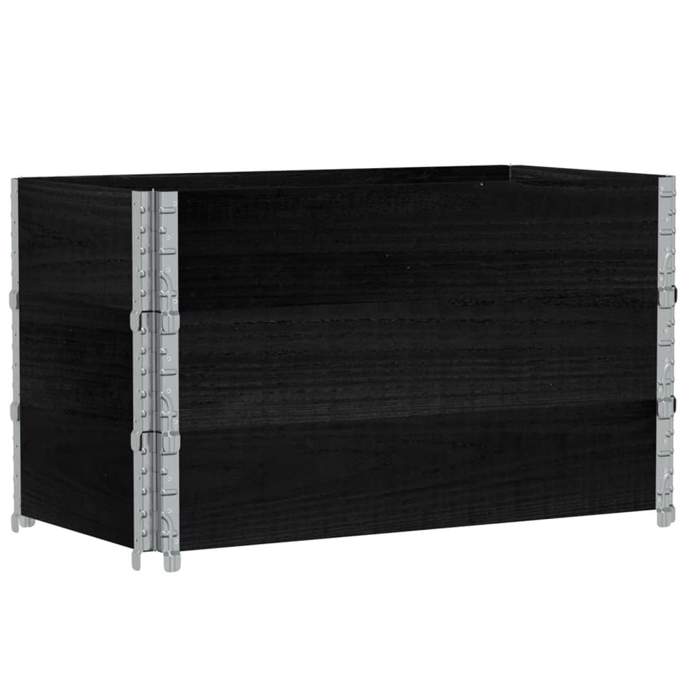 Colliers de palette 3 pcs noir 100x50 cm bois de pin solide