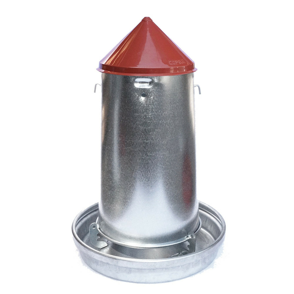 Silo d'alimentation galvanisé contenance 14 litres ø 33 cm pour volailles