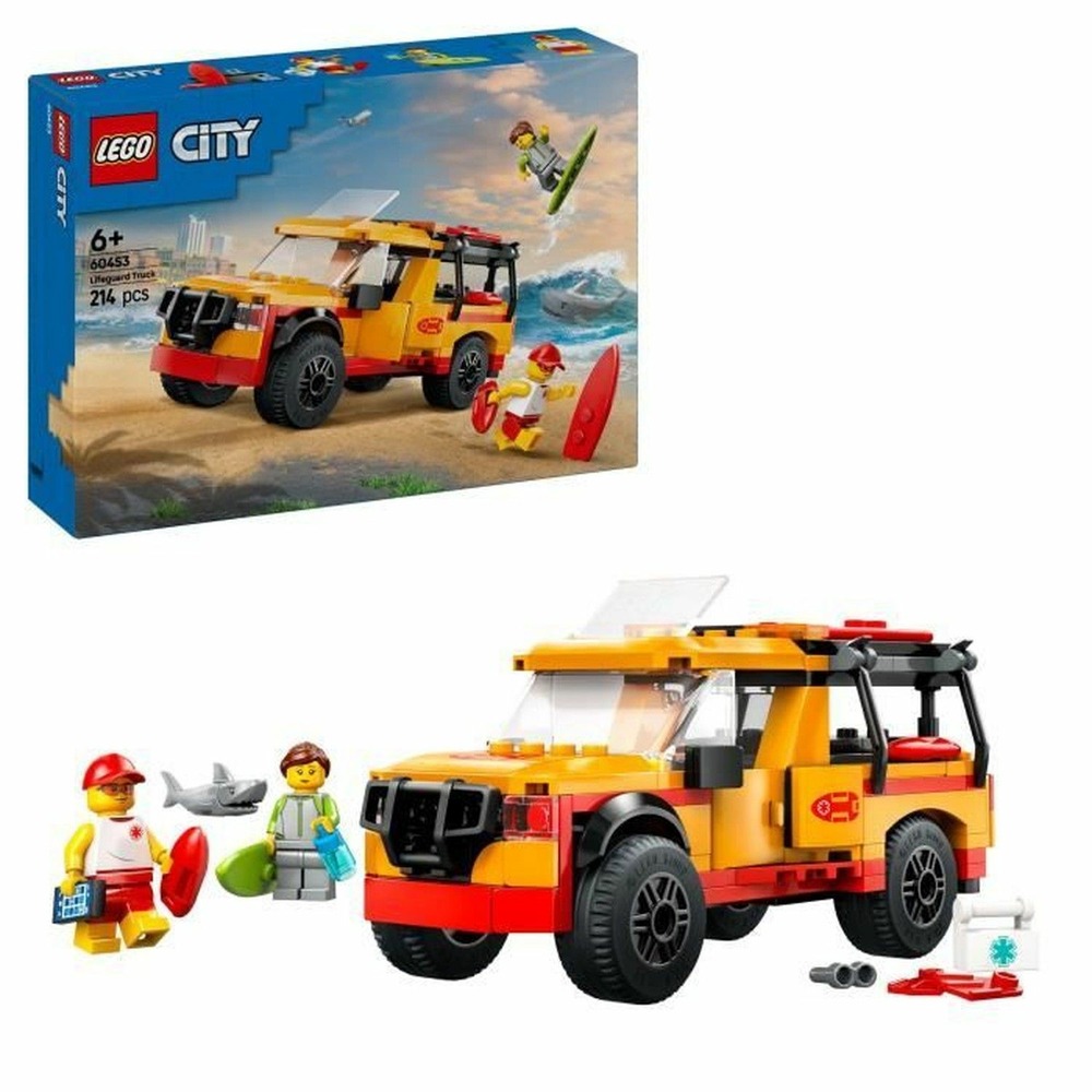 Lego city le véhicule de secours de la plage avec un requin