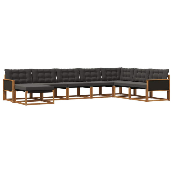 Ensemble de canapés d'extérieur 8 pcs naturel et noir