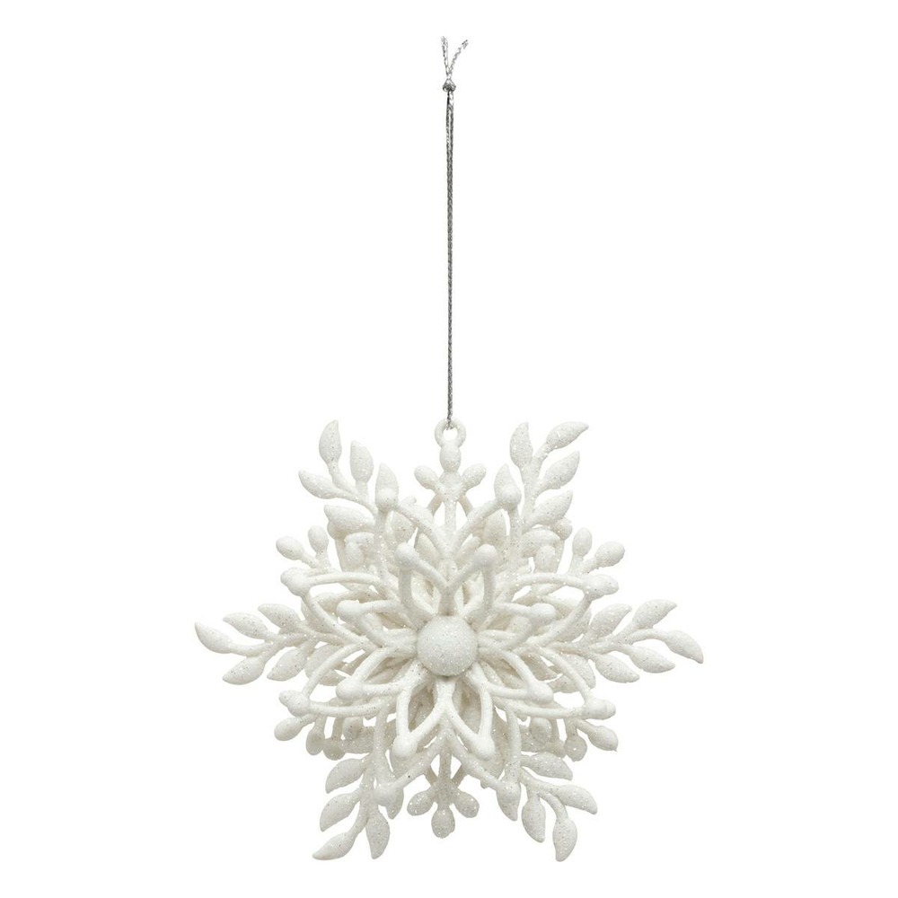 Décoration de sapin fleur 3d blanc 11cm