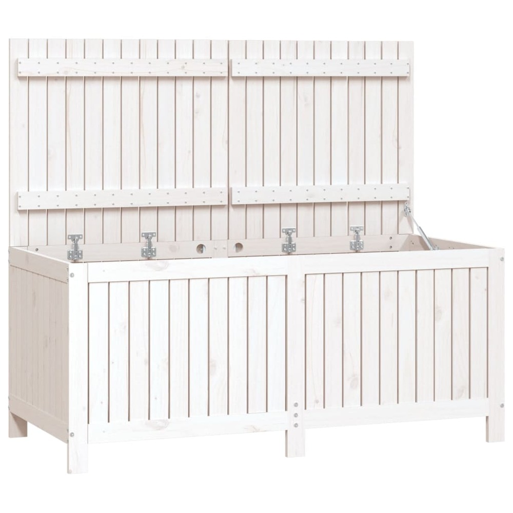 Boîte de rangement de jardin blanc 147x68x64 cm bois de pin