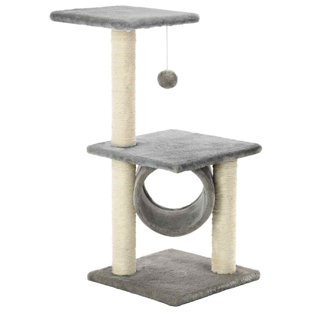 Arbre à chat avec griffoirs en sisal 65 cm gris