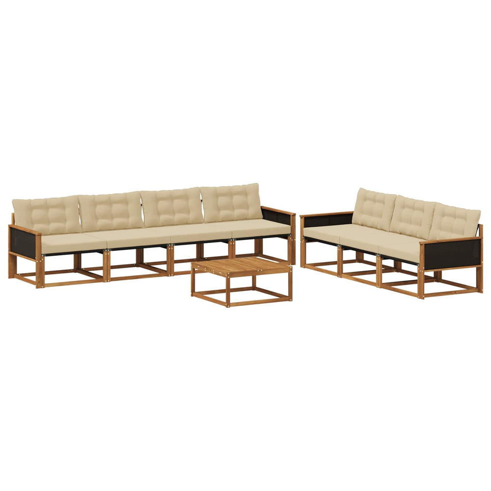 Ensemble de canapés d'extérieur 8 pcs naturel et beige