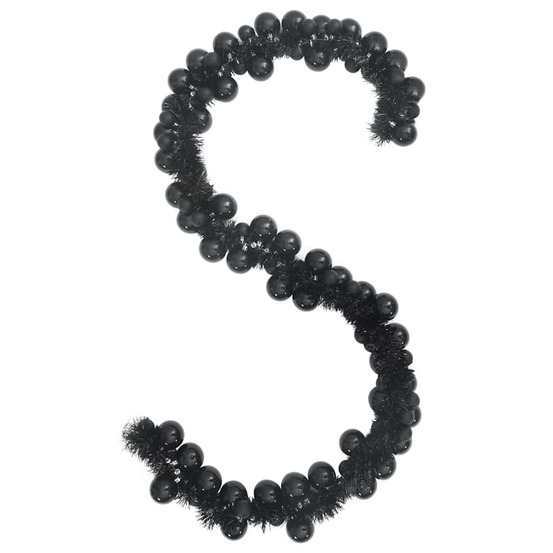 Guirlande de boules de noël noir 186 cm polystyrène