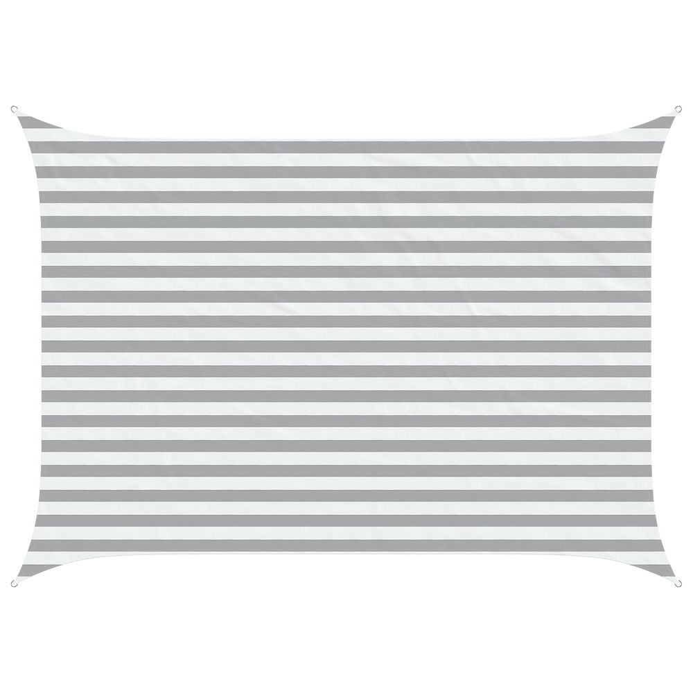 Voile d'ombre gris clair et blanc 2,5 x 3,5 m