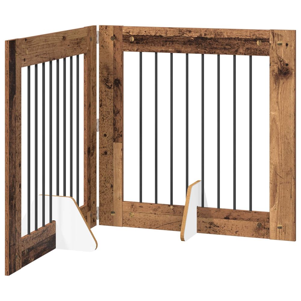Porte de chien pliable avec supports 2 pc bois ancien 160,5 cm