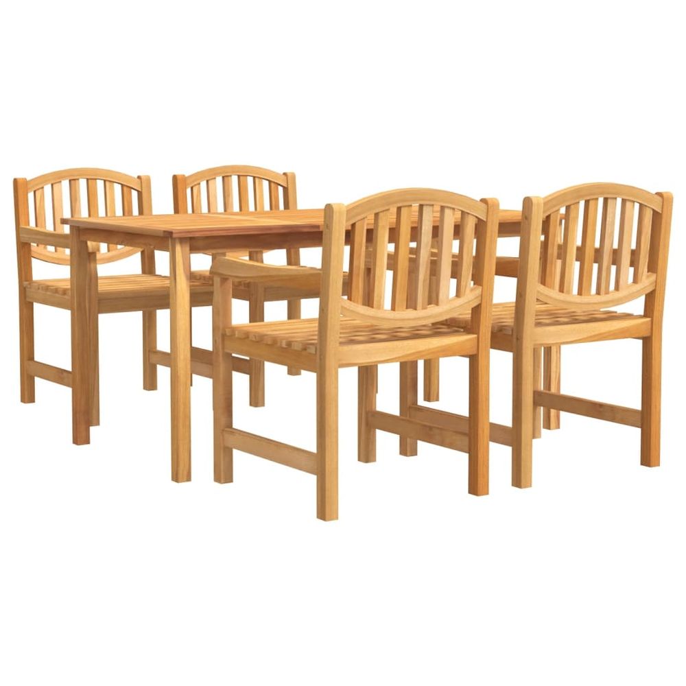 Ensemble à manger de jardin 5pcs bois de teck massif
