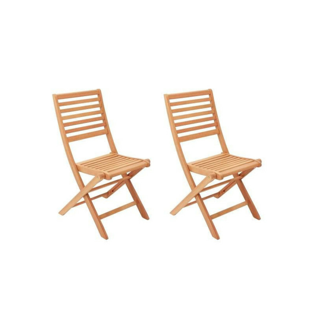 2 chaises de jardin pliantes en acacia - 57 x 46,5 x 90 cm