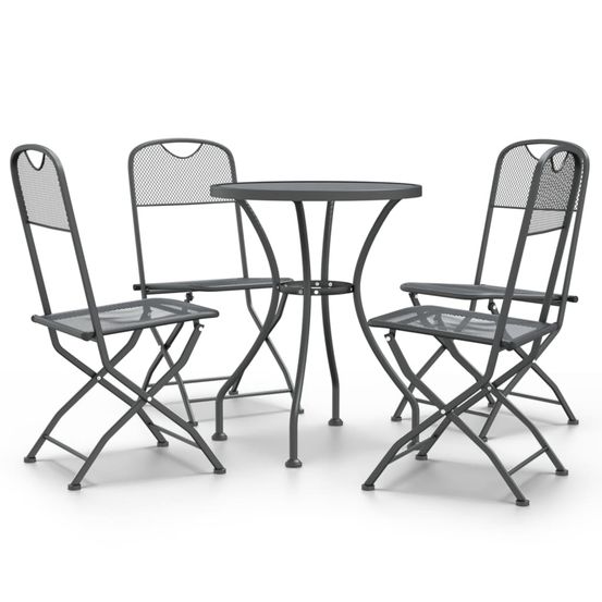 Ensemble à manger de jardin 5 pcs maille métal anthracite