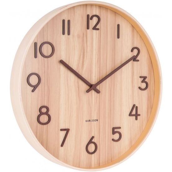 Horloge en bois pure 40 cm naturel
