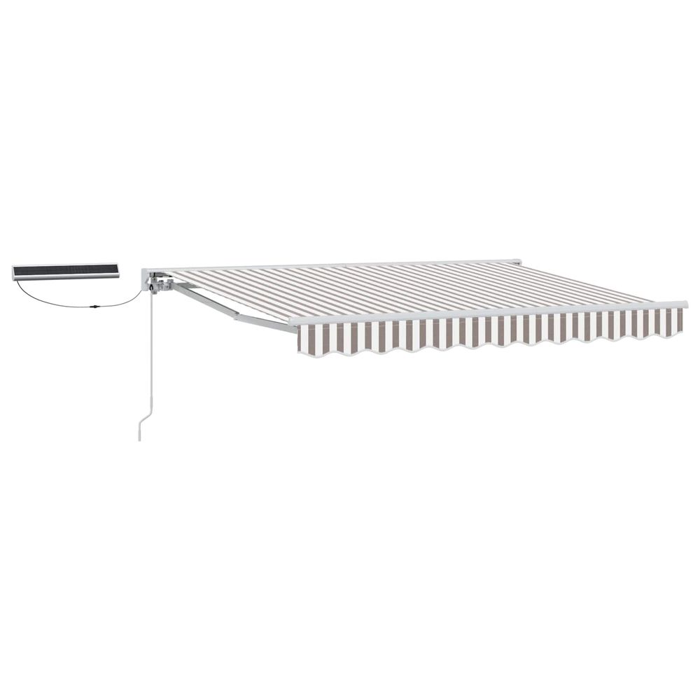 Auvent rétractable électrique gris clair et blanc 5 × 3,5 m