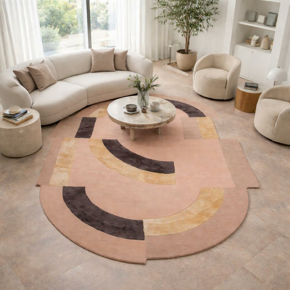 Tapis salon 120x170 rolin multicolore , tapis en laine et viscose pour un aspect doux et soyeux