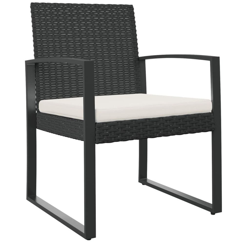 Chaises à manger de jardin lot de 2 noir rotin pp