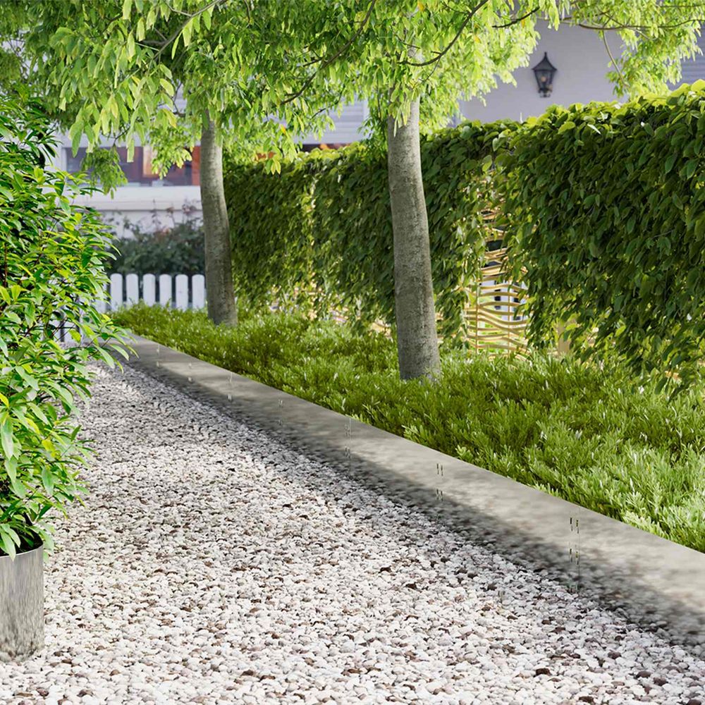 Bordure de pelouse acier jardin aménagement 30 pcs 100x30cm argenté