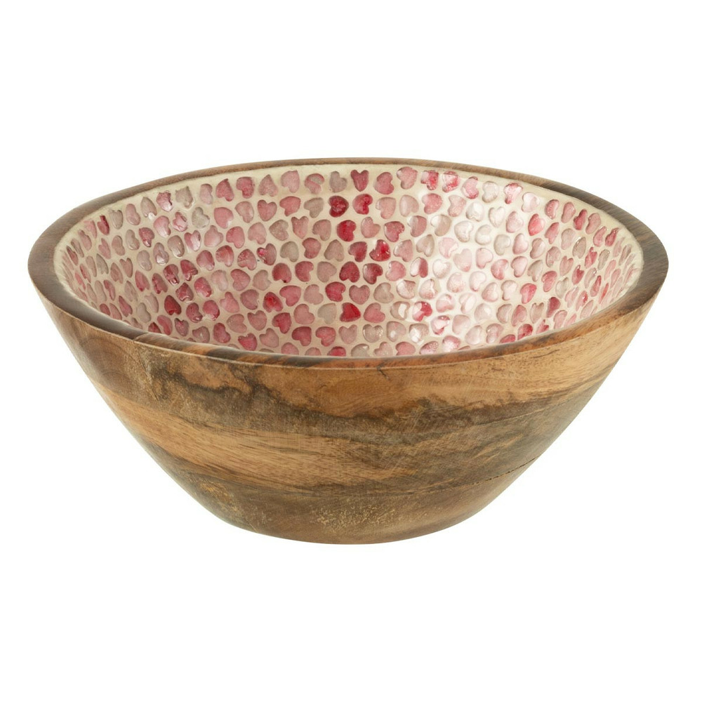 Saladier mosaïque cœur en bois 