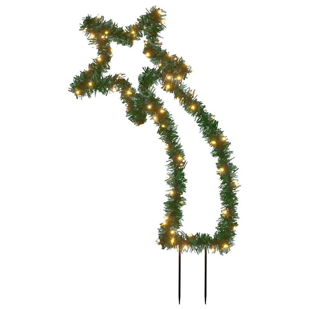 Décoration lumineuse météore de noël avec piquets 80 led 62 cm