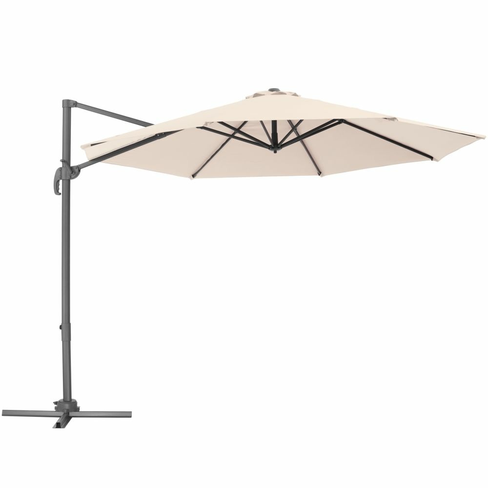 Parasol 300 cm beige meuble jardin