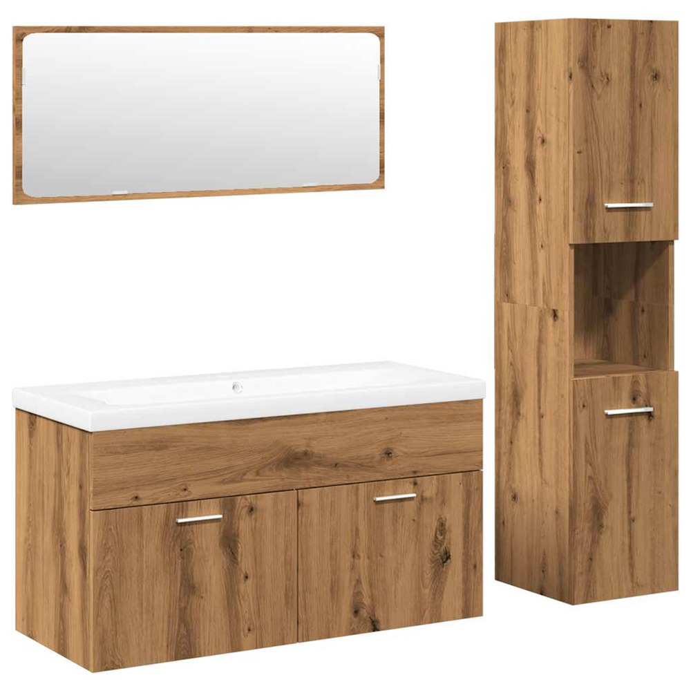 Ensemble de meubles salle de bain 4 pcs bois d'ingénierie