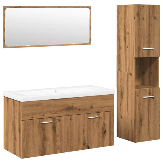Ensemble de meubles salle de bain 4 pcs bois d'ingénierie